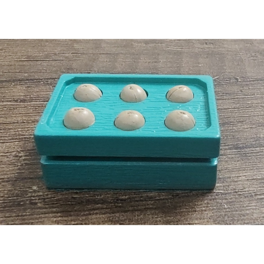 LORI GREEN CARTON OF 12 BROWN EGGS 6 EACH TRAY Miniature Food Grocery Diorama